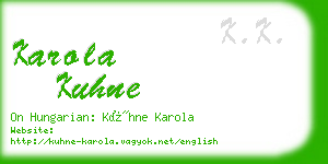 karola kuhne business card